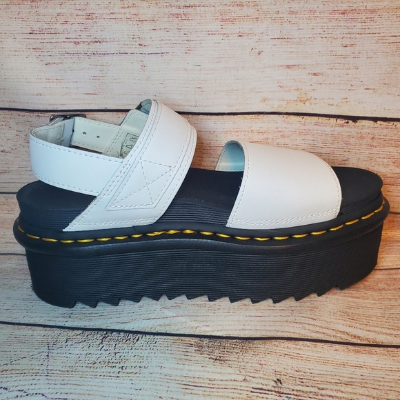 Dr Martens x Free People Womens Size 7 White Voss Quad Platform Sandals - Picture 7 of 13